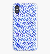 Watercolor blue brush strokes iPhone Case/Skin