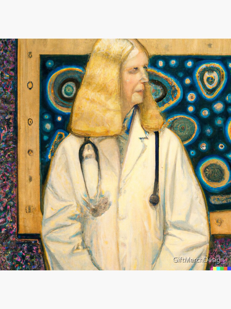 "Gustav Klimt's lost painting of a blonde doctor" Sticker for Sale by
