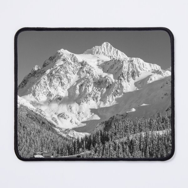 Item preview, Mt Shuksan Behind Mt Baker Resort Lodge in Black and White designed and sold by Open Range Studios.