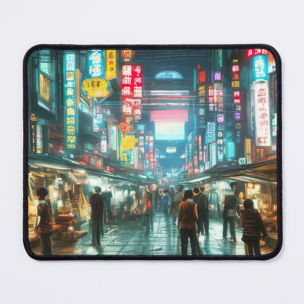 Item preview, Taipei - Shilin Night Market Abstract Cyberpunk Streets designed and sold by Y2Bot.