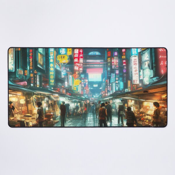 Item preview, Taipei - Shilin Night Market Abstract Cyberpunk Streets designed and sold by Y2Bot.