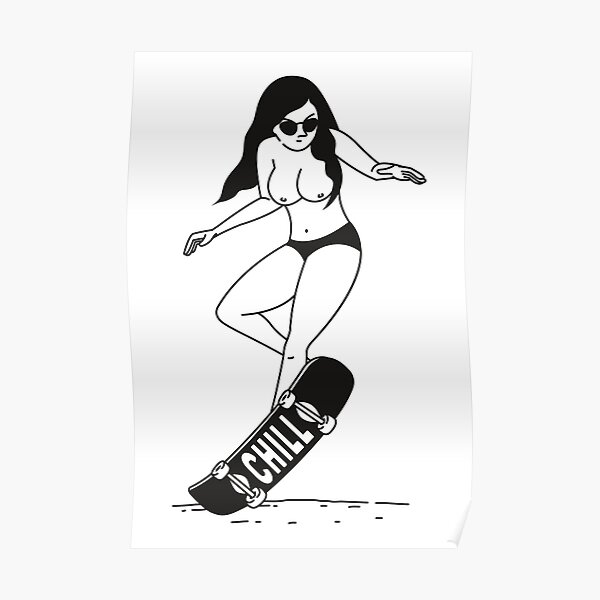 Chill - A babe in Skateboard.