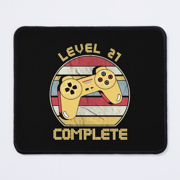 Item preview,  Level 21 complete, video gamers ,21st anniversary, 21st birthday, funny gaming pun,celebration, vintage,70's palette, retro controller,  designed and sold by allycat57.