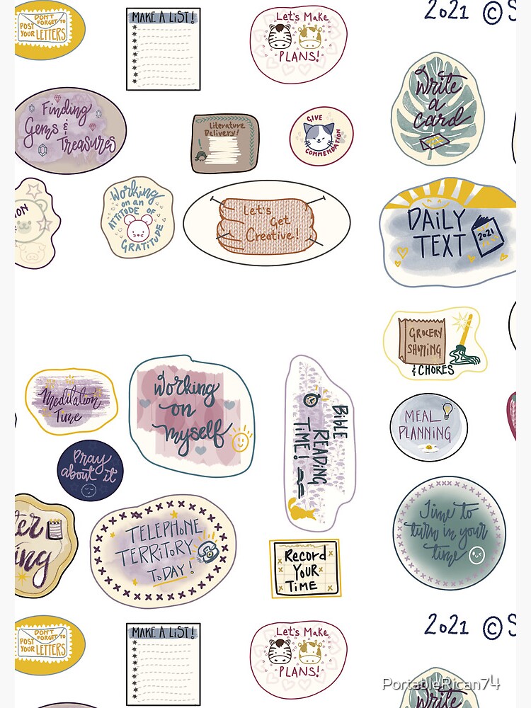 JW bullet journal stickers - doodle style Sticker for Sale by  PortableRican74