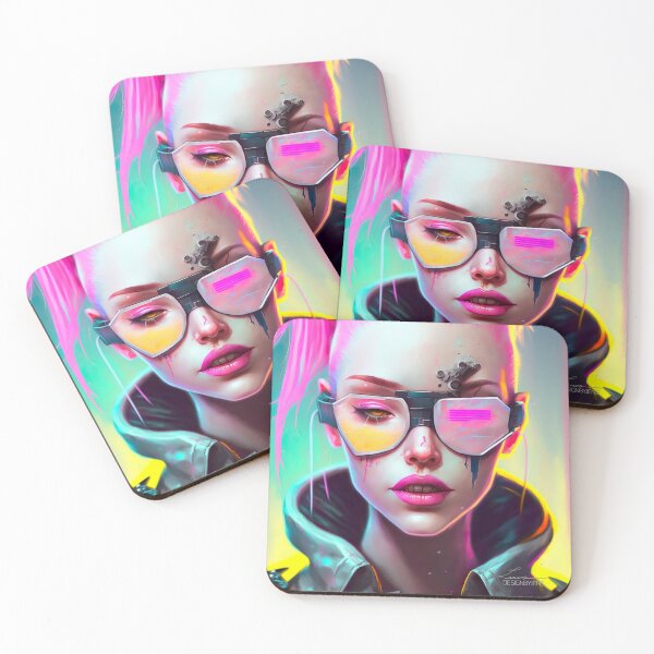 Item preview, vibrant cyber girl paint designed and sold by Jenslemmens.