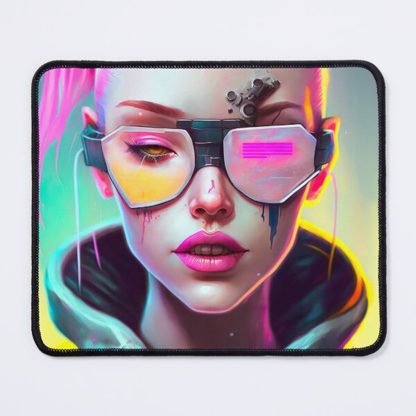 Item preview, vibrant cyber girl paint designed and sold by Jenslemmens.