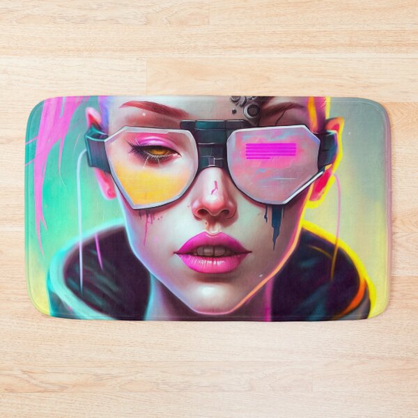 Item preview, vibrant cyber girl paint designed and sold by Jenslemmens.