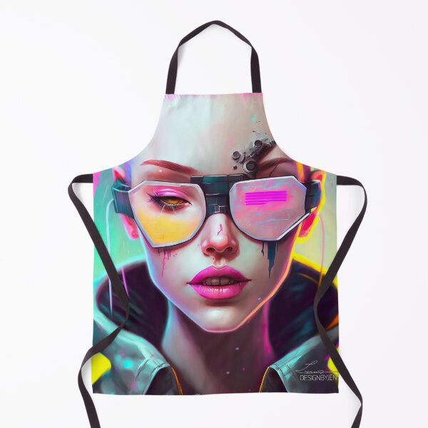 Item preview, vibrant cyber girl paint designed and sold by Jenslemmens.