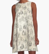 Austen Pride and Prejudice Illustrations A-Line Dress