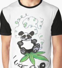 I Like Bio Panda Ganja Weed Vegan Art Graphic T-Shirt