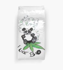 I Like Bio Panda Ganja Weed Vegan Art Duvet Cover