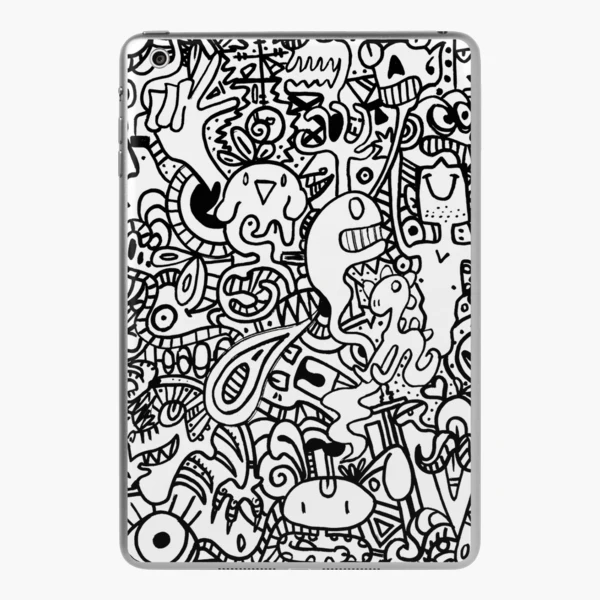 85+ Art Supply Doodles in Black iPad Case & Skin for Sale by thecraftace