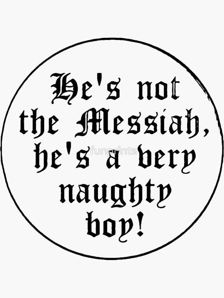 "He's a very naughty boy" Sticker for Sale by funprints Redbubble