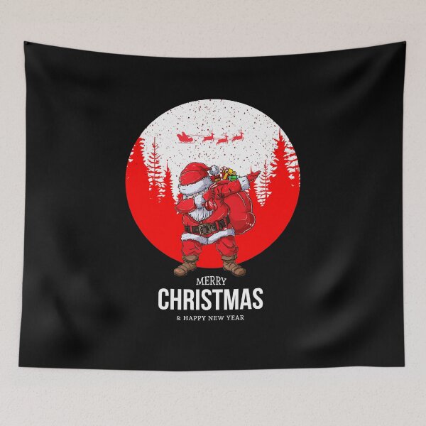 Artikelvorschau, Der Weihnachtsmann tupft durch den Schnee entworfen und verkauft von AitchDesigns.