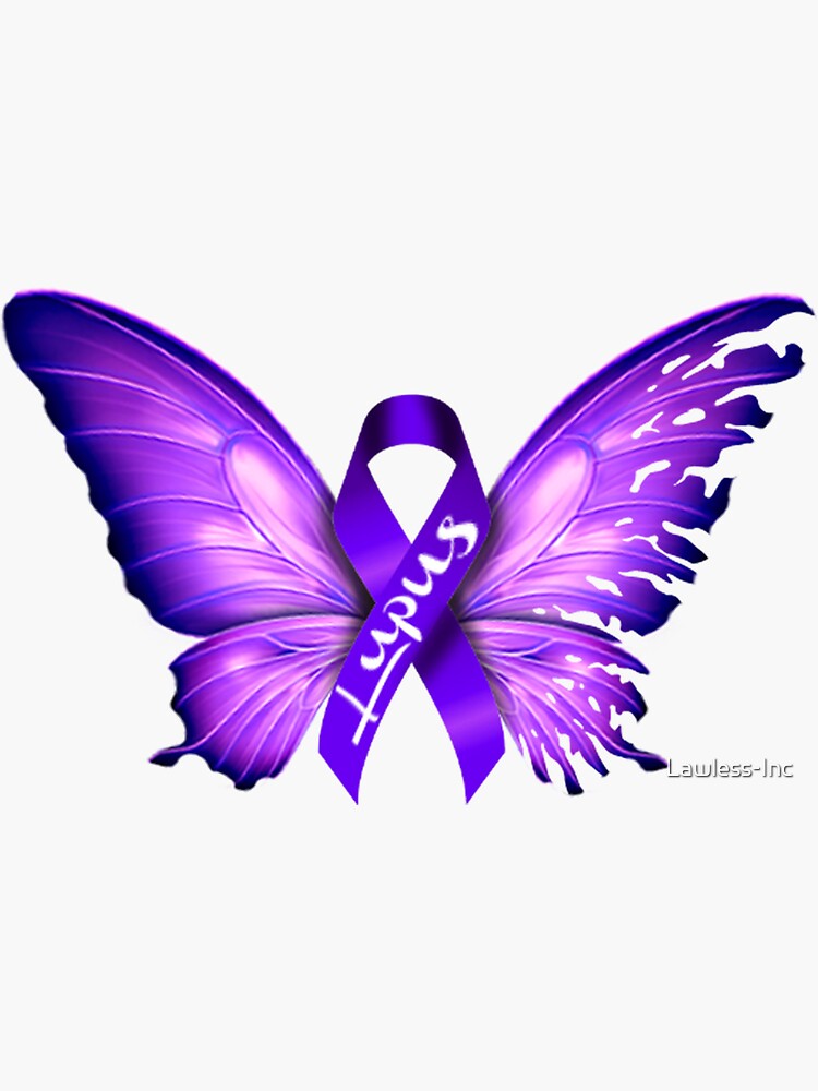 "Lupus Awareness Wings" Sticker for Sale by LawlessInc Redbubble