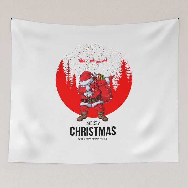 Artikelvorschau, Der Weihnachtsmann tupft durch den Schnee entworfen und verkauft von AitchDesigns.