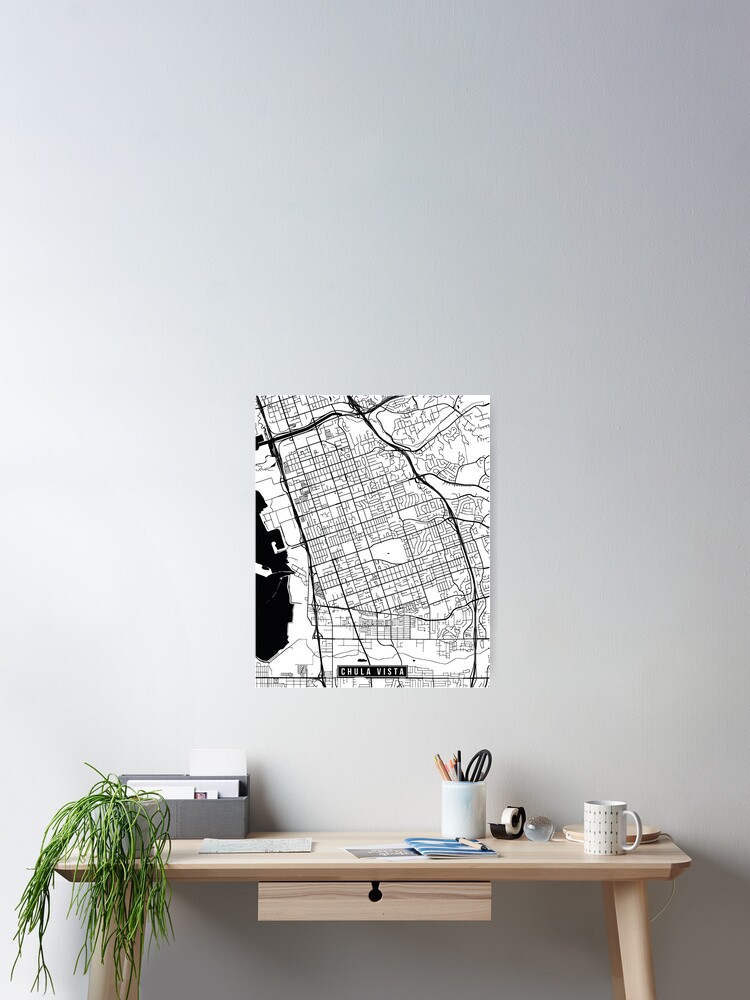 Imagen 2 de 3, Póster con la obra Chula Vista, California Street Map, diseñada y vendida por InkistPrints.