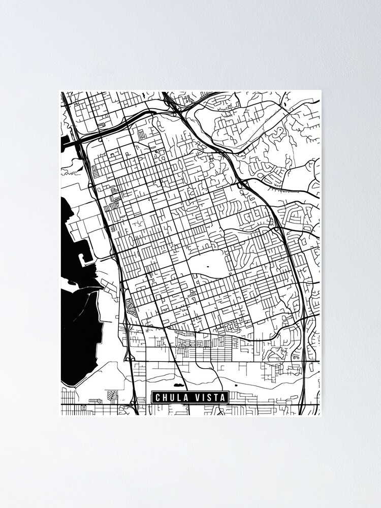 Imagen 1 de 3, Póster con la obra Chula Vista, California Street Map, diseñada y vendida por InkistPrints.