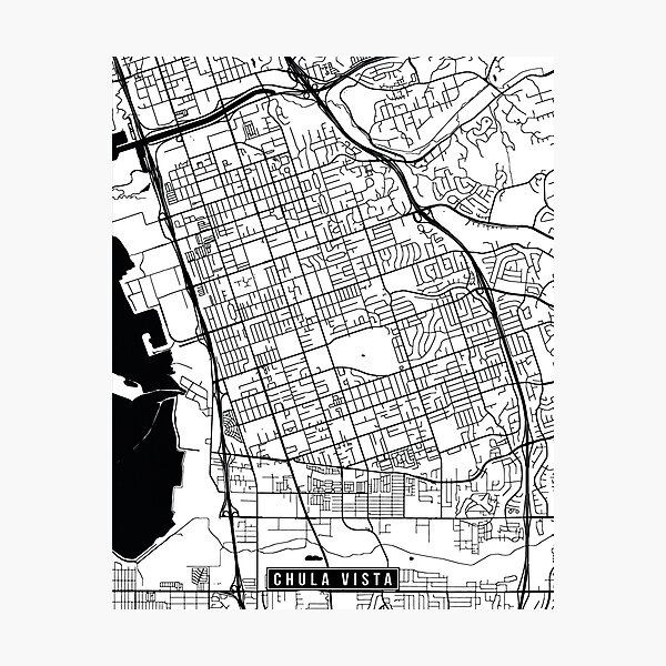 Artikelvorschau, Chula Vista, California Street Map entworfen und verkauft von InkistPrints.