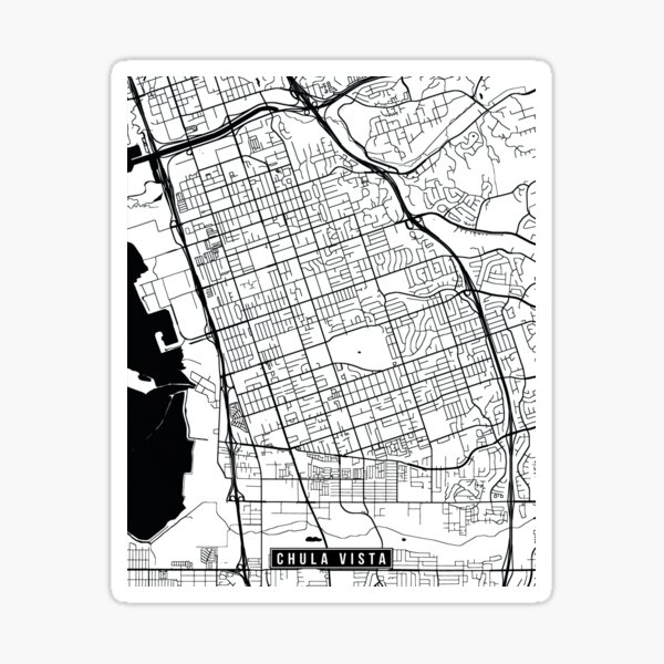 Artikelvorschau, Chula Vista, California Street Map entworfen und verkauft von InkistPrints.
