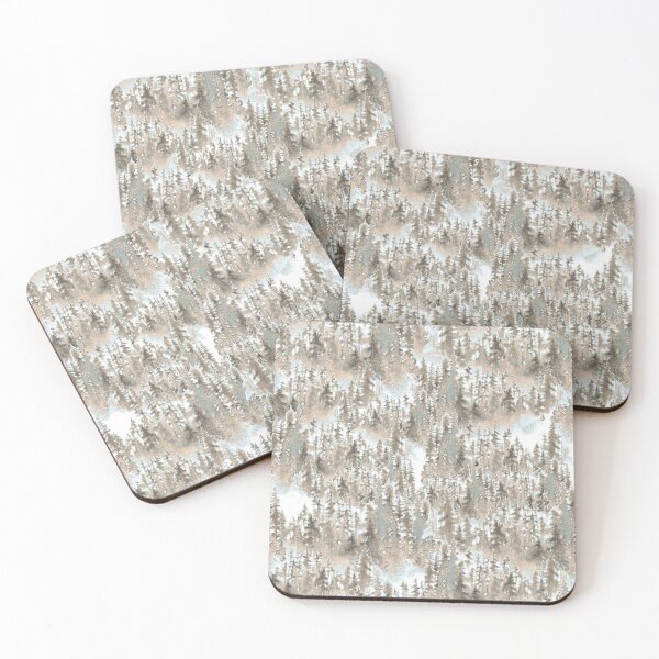 Item preview, Watercolor winter trees on cream and light blue designed and sold by victorsboutique.
