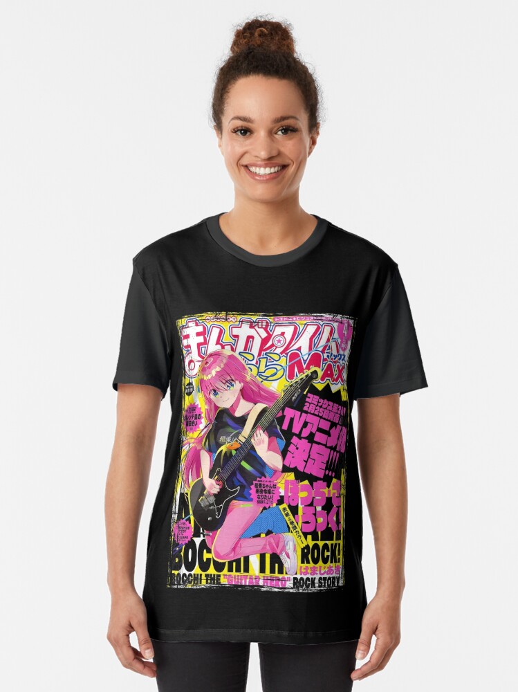 Aperçu 2 sur 5. T-shirt graphique avec l'œuvre Hitori Gotou - Bocchi le Rocher ! créée et vendue par Neelam789.