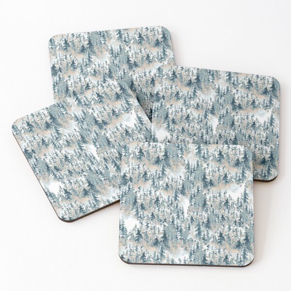 Item preview, Watercolor winter trees on blue and cream designed and sold by victorsboutique.