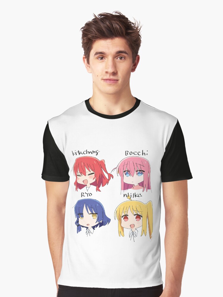 Aperçu 1 sur 5. T-shirt graphique avec l'œuvre Hitori Gotou - Bocchi le Rocher ! créée et vendue par Neelam789.