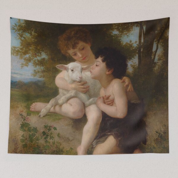Item preview, Children at L'Agneau | William Bouguereau | 1879 French Nursery Art designed and sold by CJET.