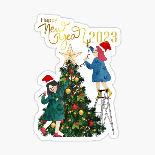 Item preview, Family at Christmas 2023 , decorate the Christmas tree, happy New year 2023 , happy family at Christmas , sister at Christmas  designed and sold by Yoyostore0.