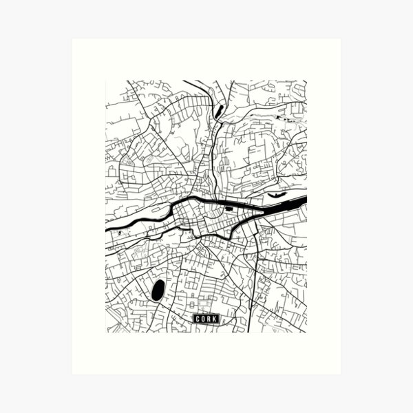 Item preview, Cork, Ireland Street Map designed and sold by InkistPrints.