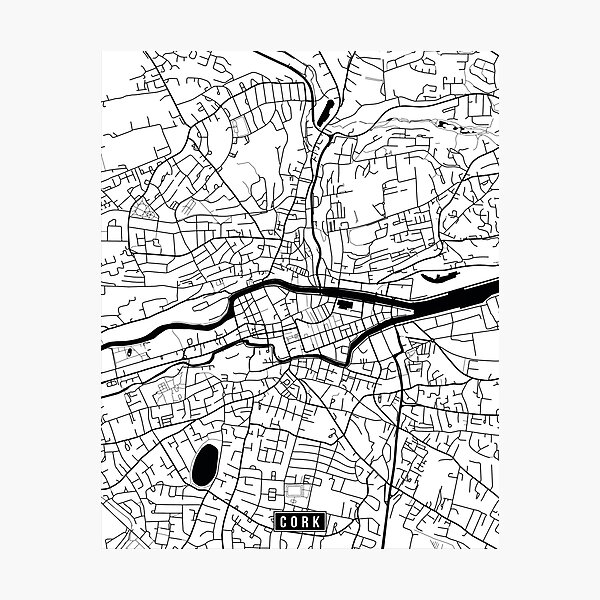 Item preview, Cork, Ireland Street Map designed and sold by InkistPrints.