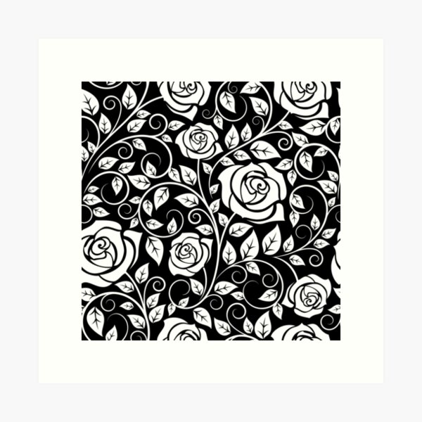 Item preview, White Rose Pattern designed and sold by LowBrowContent.