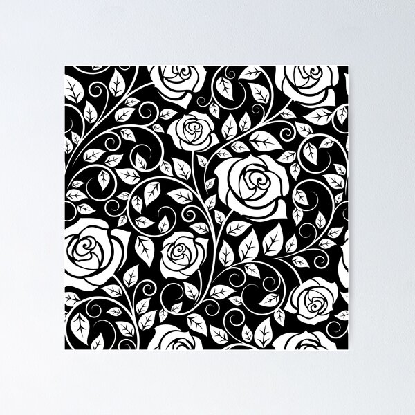 Item preview, White Rose Pattern designed and sold by LowBrowContent.