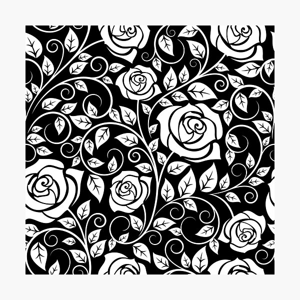 Item preview, White Rose Pattern designed and sold by LowBrowContent.