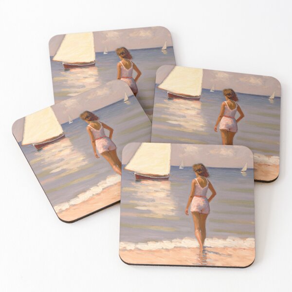 Item preview, Woman at a beach on Lake Michigan designed and sold by devwalk92.