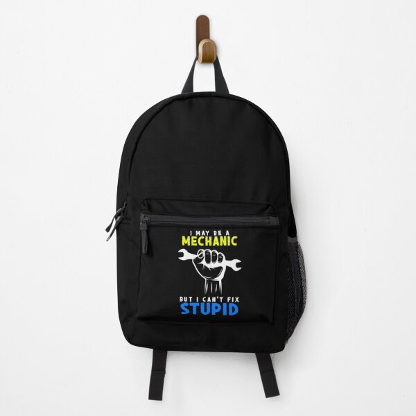 Item preview, I May Be A Mechanic But I Can't Fix Stupid Art Design Draw Street Art Text Phrase Quote Graphic designed and sold by BK-Fishing.
