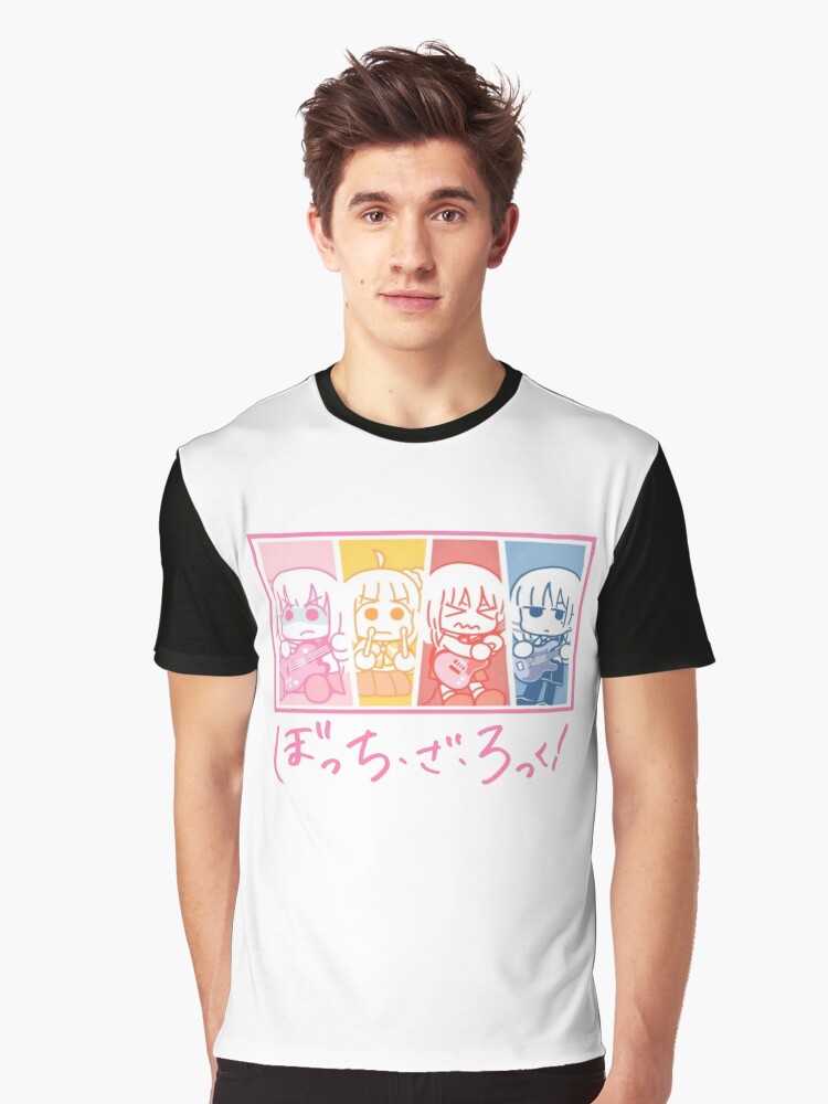 Aperçu 1 sur 5. T-shirt graphique avec l'œuvre Hitori Gotou - Bocchi le Rocher ! créée et vendue par Neelam789.