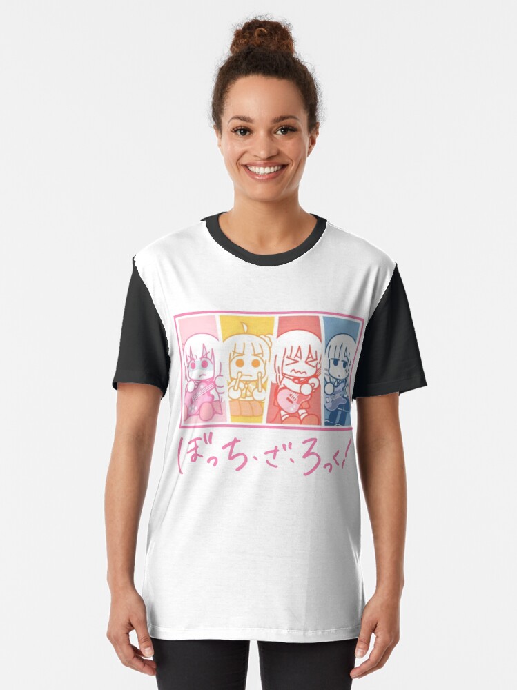 Aperçu 2 sur 5. T-shirt graphique avec l'œuvre Hitori Gotou - Bocchi le Rocher ! créée et vendue par Neelam789.