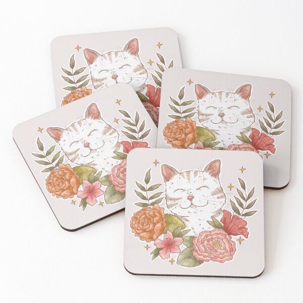 Item preview, Happy Floral Cat designed and sold by CarolinaGaitan.