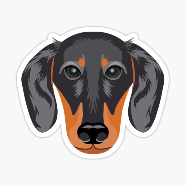 "Dachshund sausage dog face" Sticker for Sale by stevewilsonwda