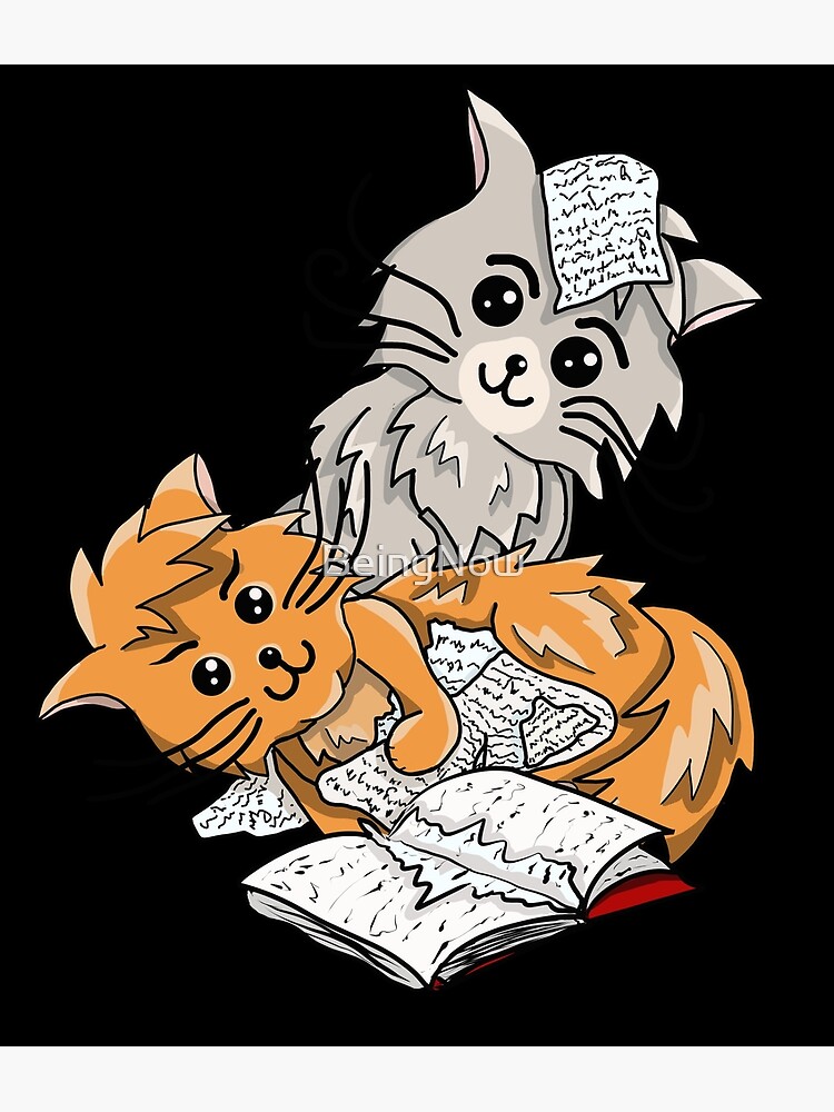 Clever cat cartoon Photographic Print