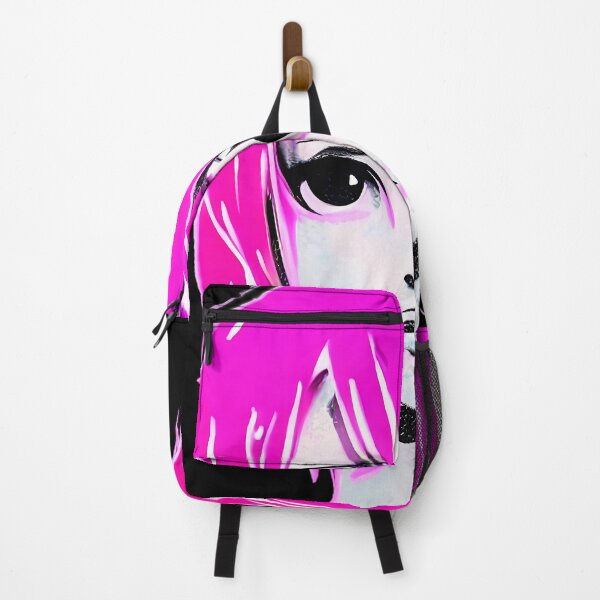 Item preview, pink hair anime girl black background designed and sold by UncleLanny.