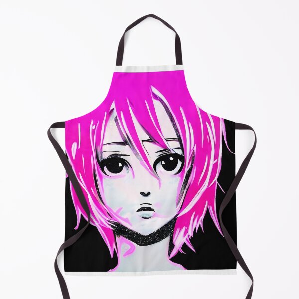 Item preview, pink hair anime girl black background designed and sold by UncleLanny.