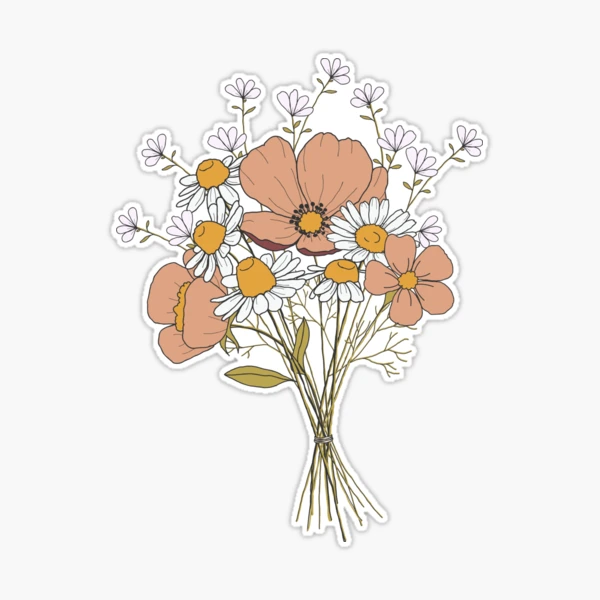 Wildflower Bouquet Transparent Sticker — Botanical State of Mind