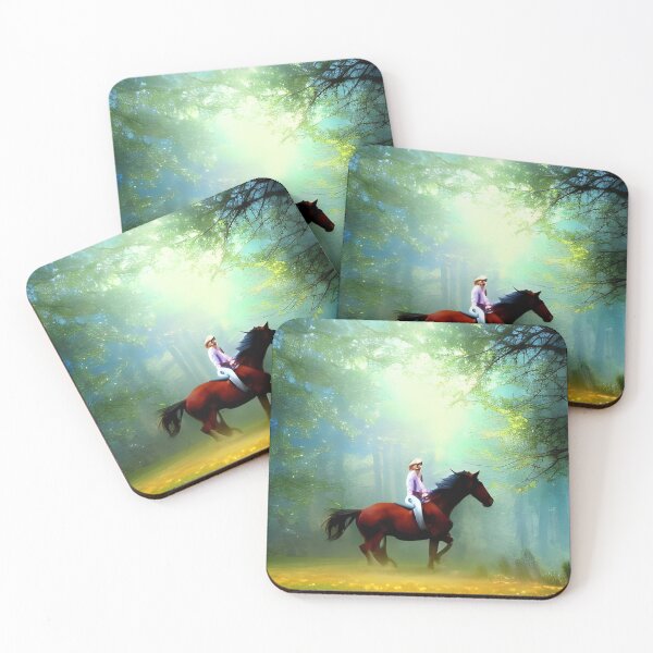 Item preview, A beautiful brown horse with magical nature wallpaper designed and sold by The Love Quill.