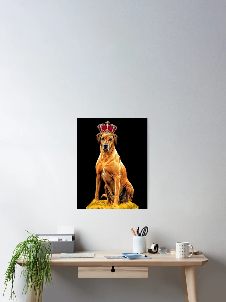 Aperçu 2 sur 3. Poster avec l'œuvre Roi Rhodesian Ridgeback créée et vendue par NiftyTees.