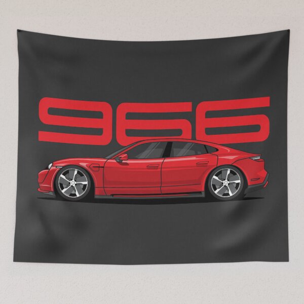 Item preview, Porsche 966 Taycan Illustration Red designed and sold by blackdogshop.