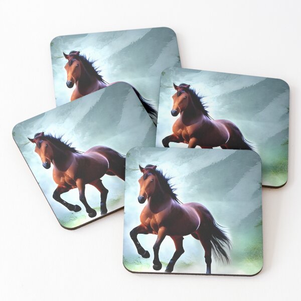 Item preview, A beautiful brown horse with magical nature wallpaper V1 designed and sold by The Love Quill.