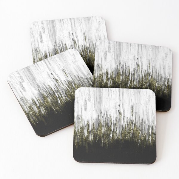 Item preview, Abstract white, black and gold painting designed and sold by Printpix.